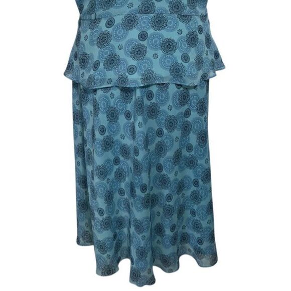 Vintage Studio 1 Two Piece Set Women's 18 Blue Blouse & Skirt Surplice Chiffon - Picture 7 of 15